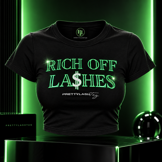 “Rich Off Lashes” Fitted Crop Top